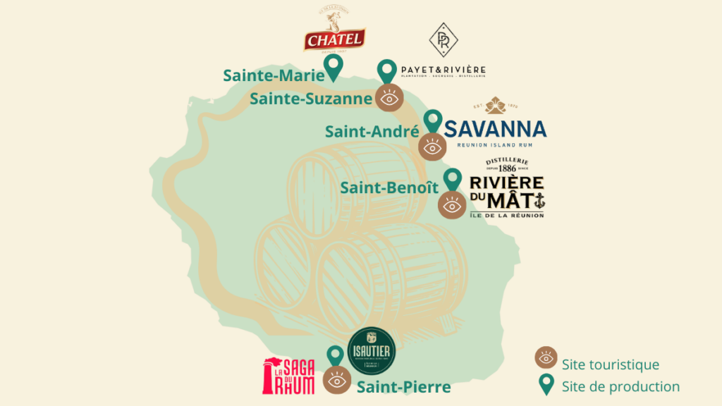 La carte pour faire du spiritourisme à La Réunion