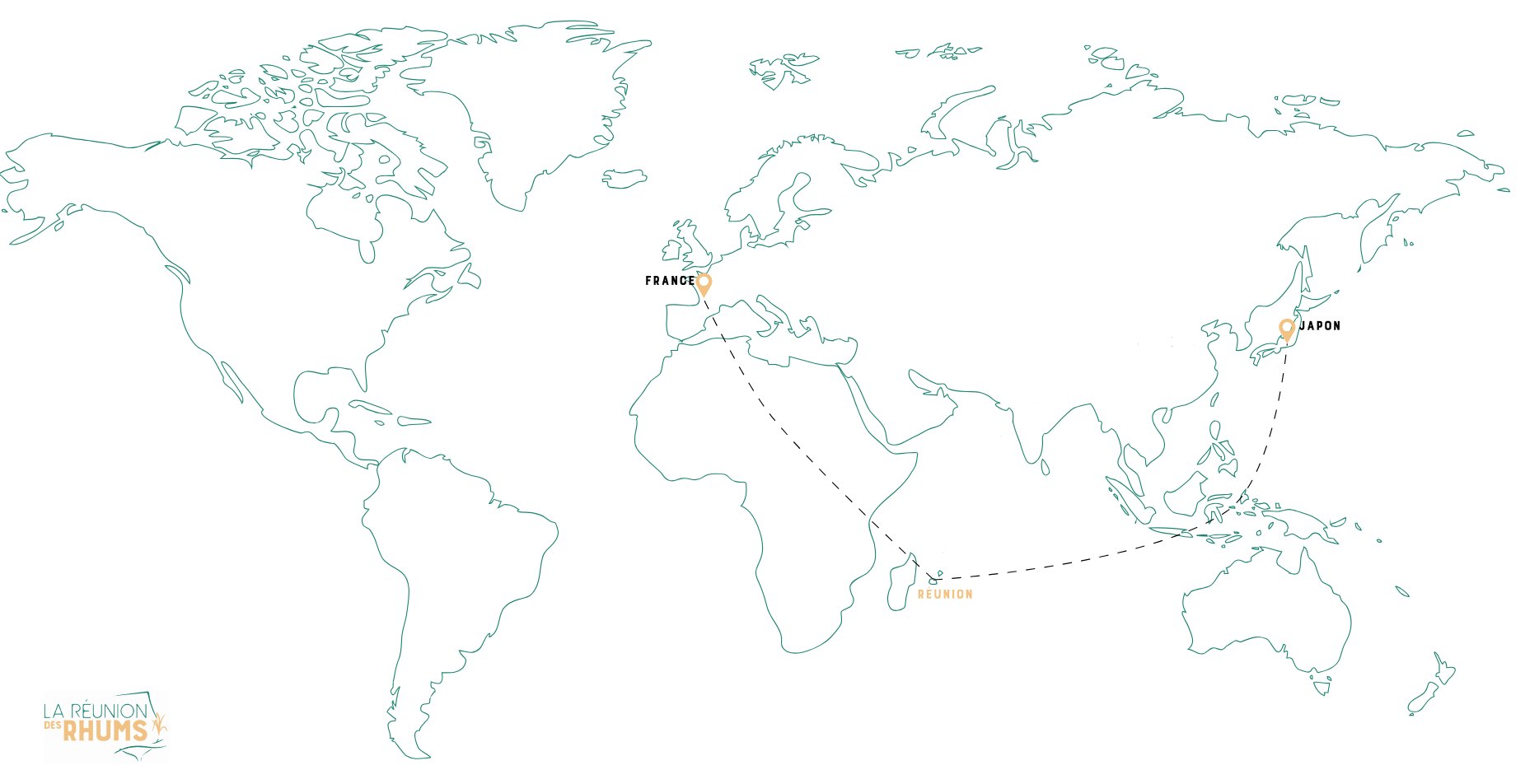 Carte du marché de l'export Rhums Chatel
