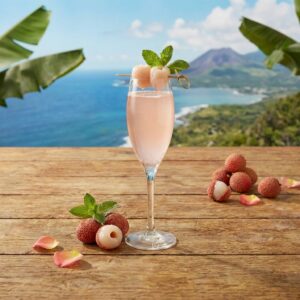 Cocktail Royal Letchis au rhum de La Réunion