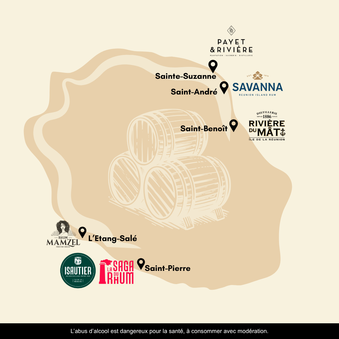 La carte pour faire du spiritourisme à La Réunion